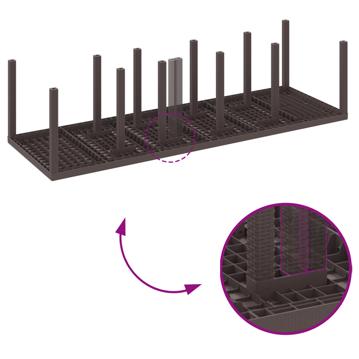 Masă de Grădină vidaXL Maro 300x100x73 cm Poliratan - WALTI WALTI