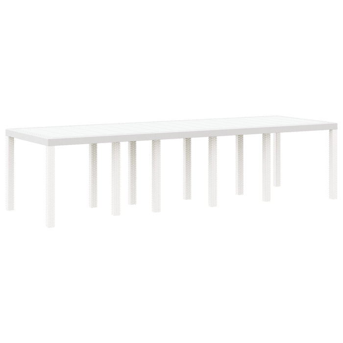 Masă de Grădină Albă 300x100x73 cm Poly Rattan - WALTI WALTI