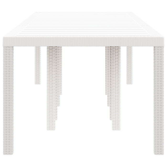Masă de Grădină Albă 300x100x73 cm Poly Rattan - WALTI WALTI