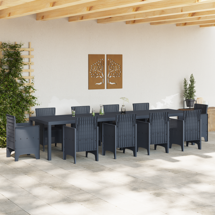 Masă de Grădină Antracit 350x100x73 cm Poli Ratan - WALTI WALTI