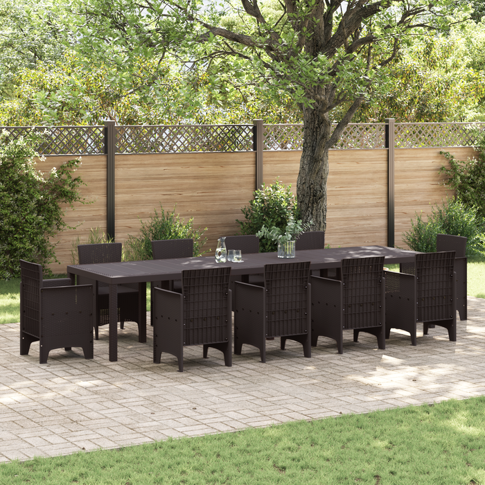 Masă de grădină vidaXL maro 350x100x73 cm din poli ratan - WALTI WALTI
