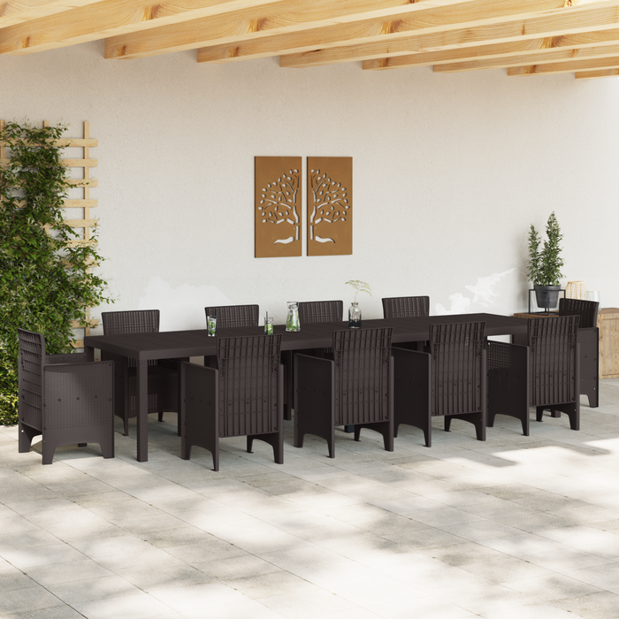 Masă de grădină vidaXL maro 350x100x73 cm din poli ratan - WALTI WALTI