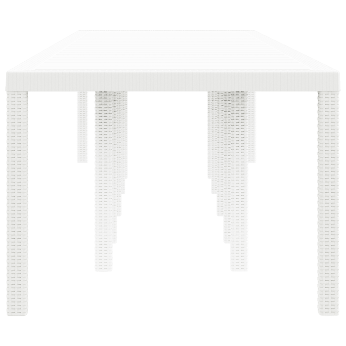 Masă de Grădină Albă 350x100x73 cm Poly Rattan - WALTI WALTI