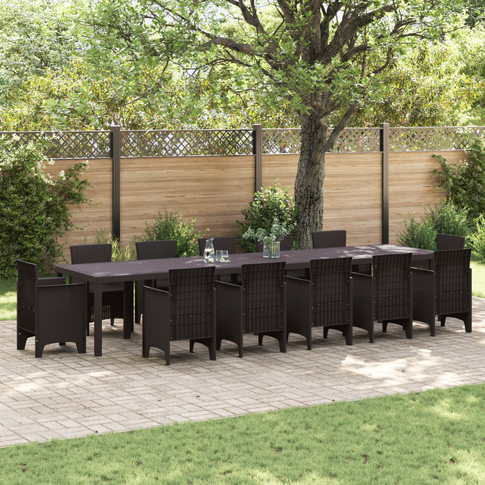 Masă de grădină vidaXL Maro 400x100x73 cm Poly Rattan - WALTI WALTI