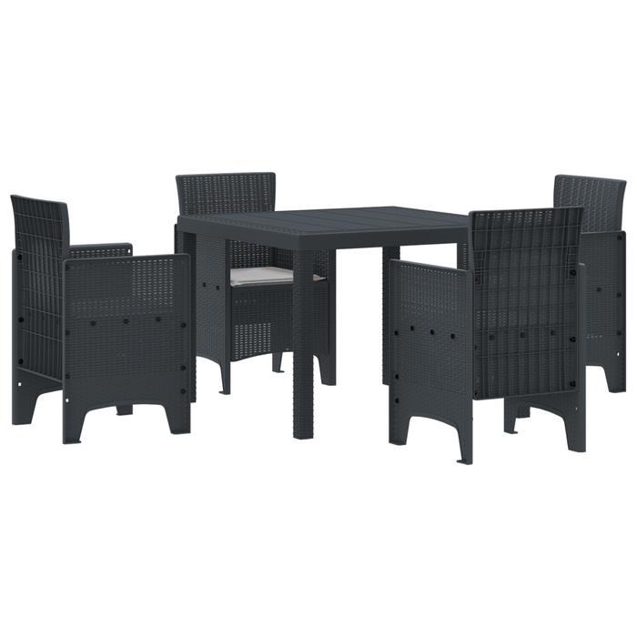 Set de mese de 5 piese cu perne Antracit Poly Rattan - WALTI WALTI