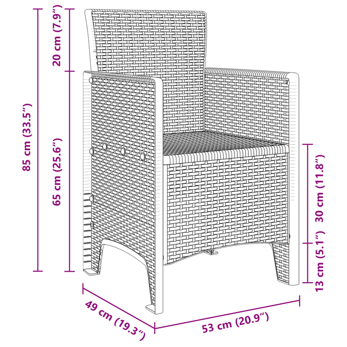 Set mese 5 piese maro Poly Rattan - WALTI WALTI