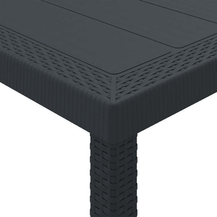 Set dining grădină 7 piese cu perne Anthracite Poliratan - WALTI WALTI