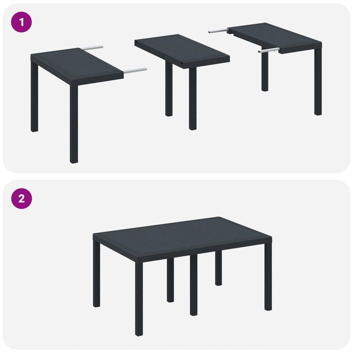 Set dining grădină 7 piese cu perne Anthracite Poliratan - WALTI WALTI