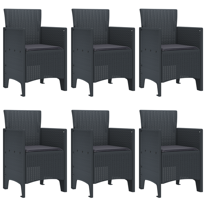 Set dining grădină 7 piese cu perne Anthracite Poliratan - WALTI WALTI