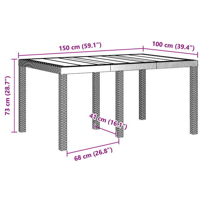 Set dining grădină 7 piese cu perne Anthracite Poliratan - WALTI WALTI