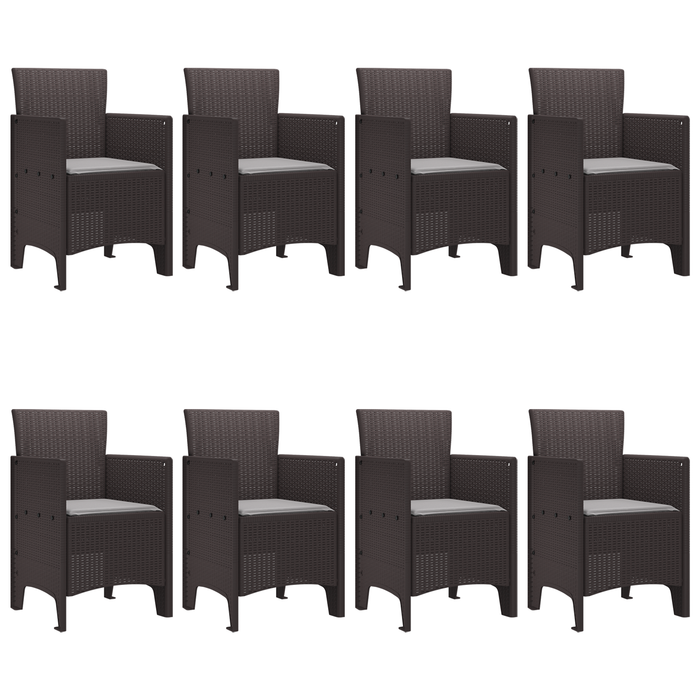 Set de dining pentru grădină cu 9 piese maro din rattan poli - WALTI WALTI