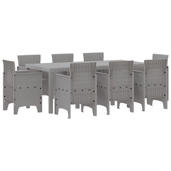 Set dining grădină 9 piese gri deschis ratan sintetic - WALTI WALTI