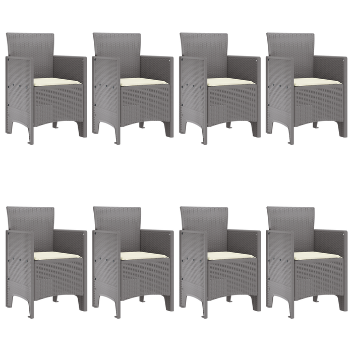 Set de dining cu perne gri deschis din poliratan - WALTI WALTI
