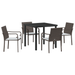Set mobilier de grădină, 5 piese, cu perne, maro, poliratan - WALTI WALTI