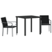 Set mobilier de grădină, 3 piese, cu perne, negru, poliratan - WALTI WALTI