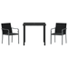 Set mobilier de grădină, 3 piese, cu perne, negru, poliratan - WALTI WALTI