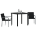 Set mobilier de grădină, 3 piese, cu perne, negru, poliratan - WALTI WALTI