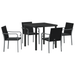 Set mobilier de grădină, 5 piese, cu perne, negru, poliratan - WALTI WALTI