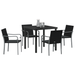 Set mobilier de grădină, 5 piese, cu perne, negru, poliratan - WALTI WALTI