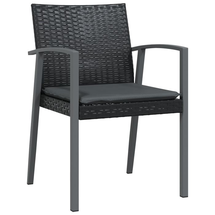 Set de mese de grădină 5 piese cu perne Negru Rattan Poli - WALTI WALTI