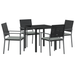 Set de dining pentru grădină 5 piese cu perne Negru Rattan Poli - WALTI WALTI