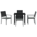 Set de dining pentru grădină 5 piese cu perne Negru Rattan Poli - WALTI WALTI