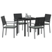 Set de dining pentru grădină 5 piese cu perne Negru Rattan Poli - WALTI WALTI