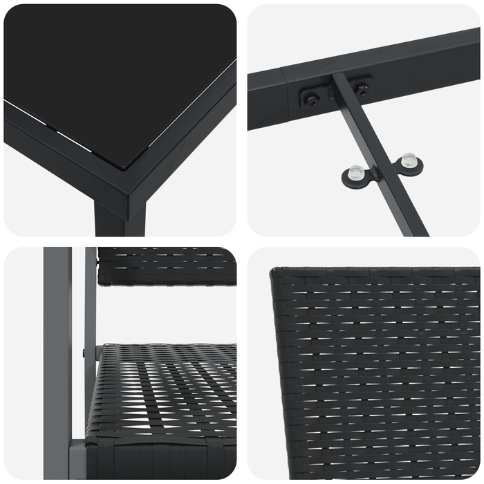 Set de dining pentru grădină 5 piese Negru Poliratan - WALTI WALTI