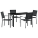 Set de dining pentru grădină 5 piese Negru Poliratan - WALTI WALTI