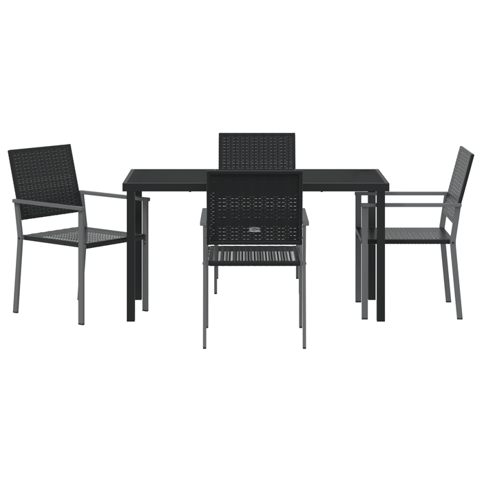 Set de dining pentru grădină 5 piese Negru Poliratan - WALTI WALTI