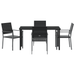 Set de dining pentru grădină 5 piese Negru Poliratan - WALTI WALTI