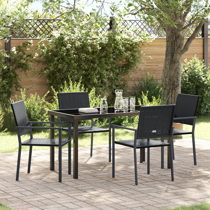 Set de dining pentru grădină 5 piese Negru Poliratan - WALTI WALTI