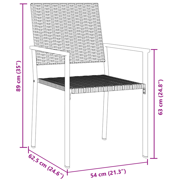 Set de dining pentru grădină 5 piese Negru Poliratan - WALTI WALTI