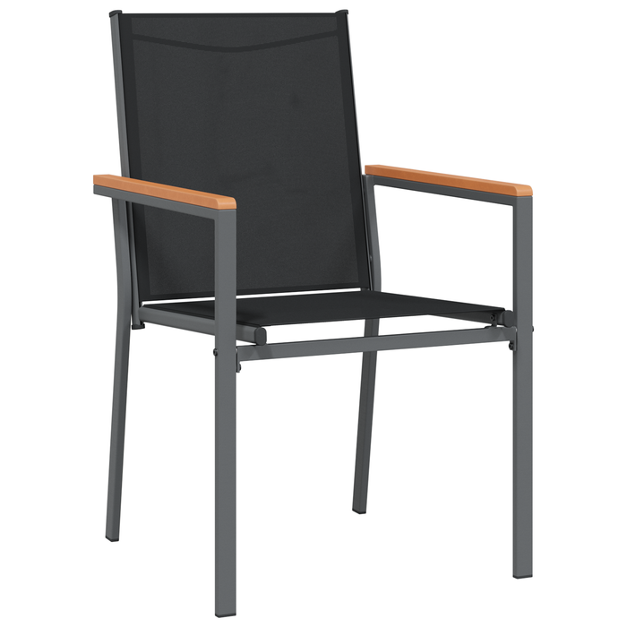 Set de Dining pentru Grădină 5 Piese Negru Textilenă și Oțel - WALTI WALTI