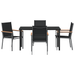 Set de Dining pentru Grădină 5 Piese Negru Textilenă și Oțel - WALTI WALTI