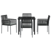 Set de Dining pentru Grădină cu 5 Piese cu Perne Negru Poliratan - WALTI WALTI