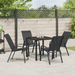 Set de dining pentru grădină vidaXL 5 piese Negru Textil și Oțel, Masă de grădină vidaXL Neagră 80x80x73 cm Sticlă Temperată - WALTI WALTI