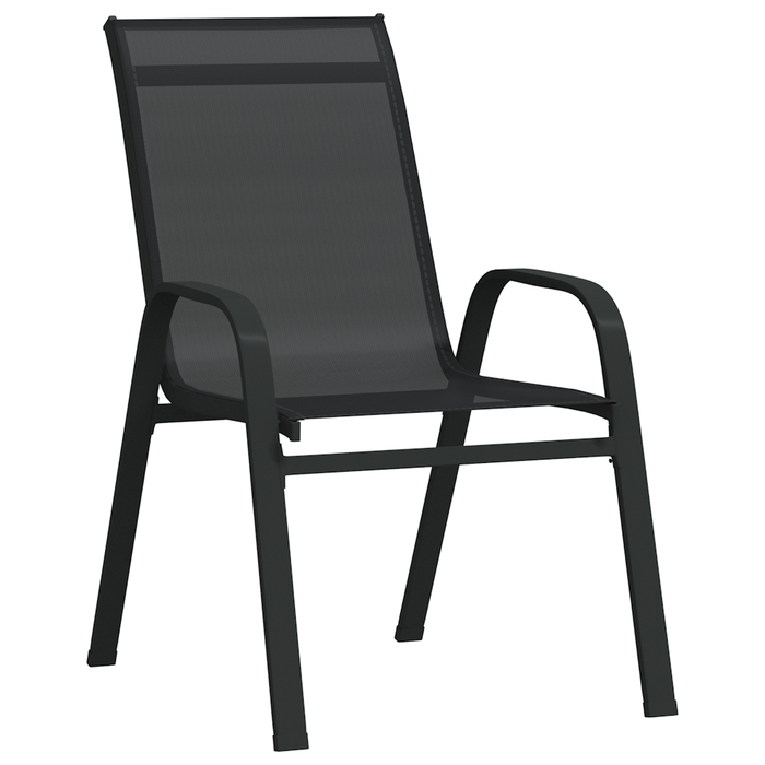 Set masă grădină vidaXL 5 piese Negru Textilene + Oțel, Masă grădină vidaXL Neagră 140x80x73 cm Sticlă securizată - WALTI WALTI