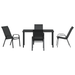 Set masă grădină vidaXL 5 piese Negru Textilene + Oțel, Masă grădină vidaXL Neagră 140x80x73 cm Sticlă securizată - WALTI WALTI