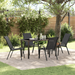 Set masă grădină vidaXL 5 piese Negru Textilene + Oțel, Masă grădină vidaXL Neagră 140x80x73 cm Sticlă securizată - WALTI WALTI
