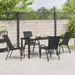 Set masă grădină vidaXL 5 piese Negru Textilene + Oțel, Masă grădină vidaXL Neagră 140x80x73 cm Sticlă securizată - WALTI WALTI