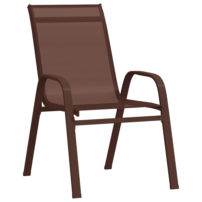 Set de dining pentru grădină vidaXL 5 piese maro Textilene și oțel, Masa pentru grădină vidaXL Negru 140x80x73 cm Sticlă securizată - WALTI WALTI