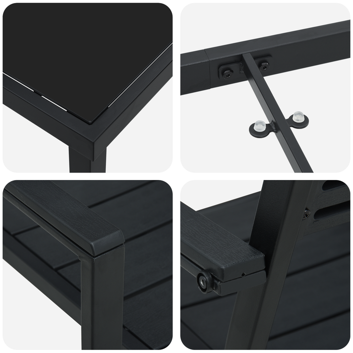 Set de dining pentru grădină 5 piese Negru HDPE - WALTI WALTI