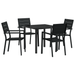 Set de dining pentru grădină 5 piese Negru HDPE - WALTI WALTI