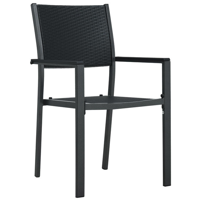 Set de dining în grădină 3 piese Negru Poly Rattan - WALTI WALTI