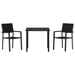 Set de dining în grădină 3 piese Negru Poly Rattan - WALTI WALTI