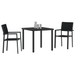 Set de dining în grădină 3 piese Negru Poly Rattan - WALTI WALTI
