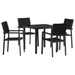 Set de dining de grădină 5 piese Negru Poly Ratan - WALTI WALTI