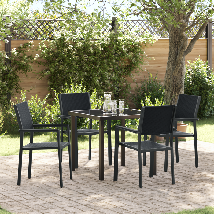 Set de dining de grădină 5 piese Negru Poly Ratan - WALTI WALTI