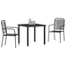 Set de Dining pentru Grădină 3 Piese Negru Sfoară de Bumbac și Oțel - WALTI WALTI